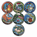 Pokemon Badge Button Magnets, 7‑Pack, Pikachu Eevee Gengar, Anime Collectible Refrigerator Magnets, Cartoon Decor Accessories