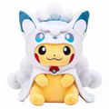 Cute Cosplay Pikachu Plush Toy, Soft Stuffed Animal Doll with White Ice‑Fox Cape Outfit, Collectible Anime Plush for Home Decor & Gift
