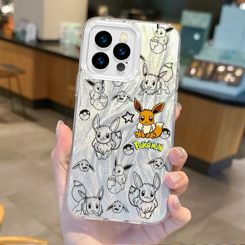 New Pokemon Gengar Cartoon Gradient Phone Case For iPhone