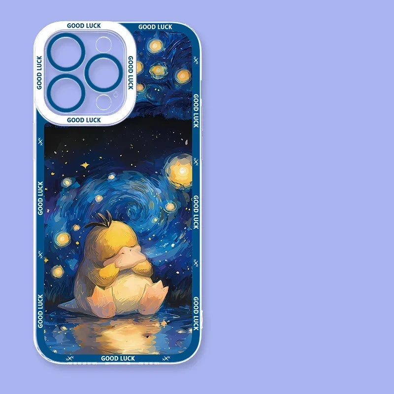 Pokémon Starry Sky Oil Painting Phone Case For iPhone
