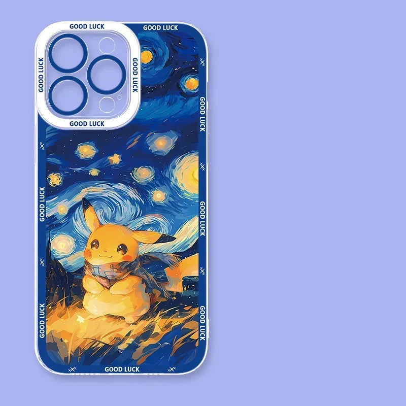 Pokémon Starry Sky Oil Painting Phone Case For iPhone